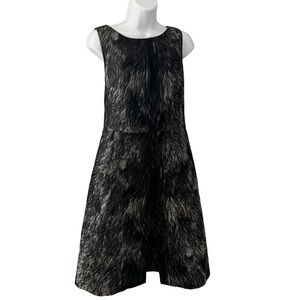 Michael Kors Collection Black & Silver Sleeveless Fit & Flare Cocktail Dress